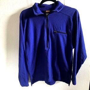 REI Men's Baselayer Fleece Top Shirt L/S blue Adult Men's Small USA MADE halfzip